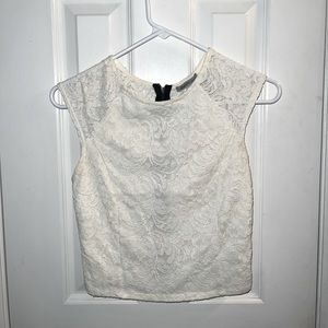 Charlotte Russe white lace zip-up top